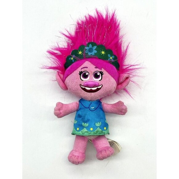 DreamWorks Trolls World Tour Movie Poppy Plush Doll 9” 2020 blue Dress - Picture 4 of 8